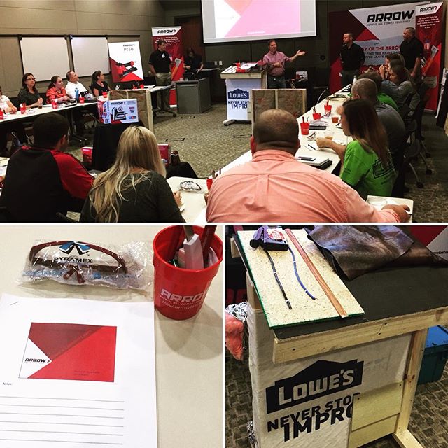A behind-the-scenes look at our Contractor Lunch & Learn! We loved chatting with about our recent Arrow additions to Lowe’s, as well as offering troubleshooting tips and answering questions.
