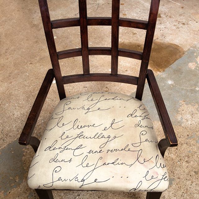 IT’S REUPHOLSTERY TIME if your chair looks like this. Click the link in our profile to learn how to give those old seats new life.