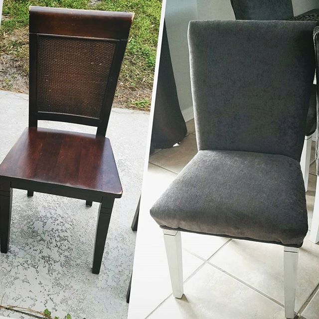 This dining set definitely had some wear to it. It was sitting outside where it was getting baked by the hot sun and moisture from the rain and humidity. This was a project and a half. But nothing comes easy. A little before and after.