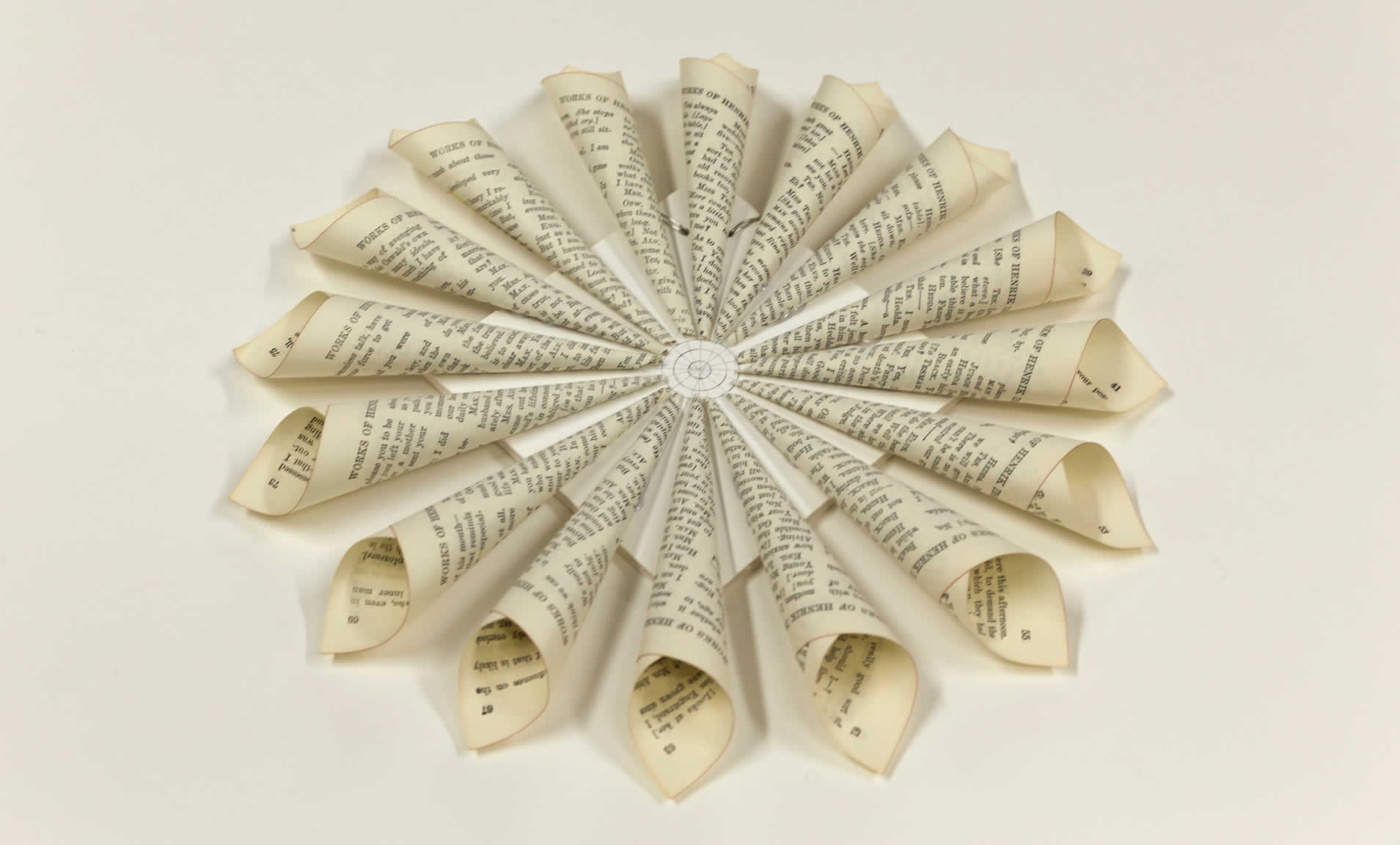 Turn an old book into a book page wreath
