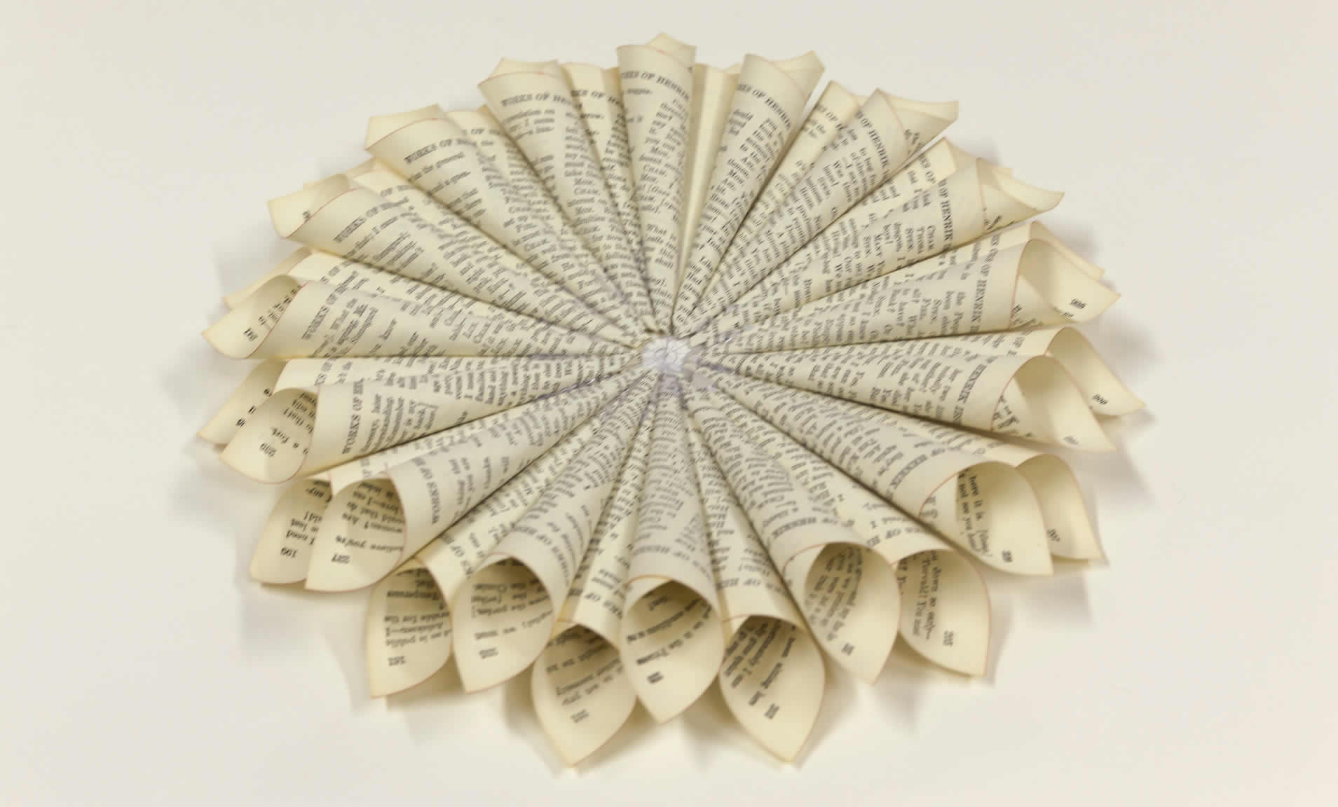 Repurpose an old book into a book page wreath
