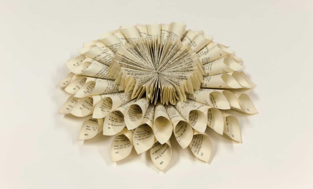 Make a book page wreath from an old book