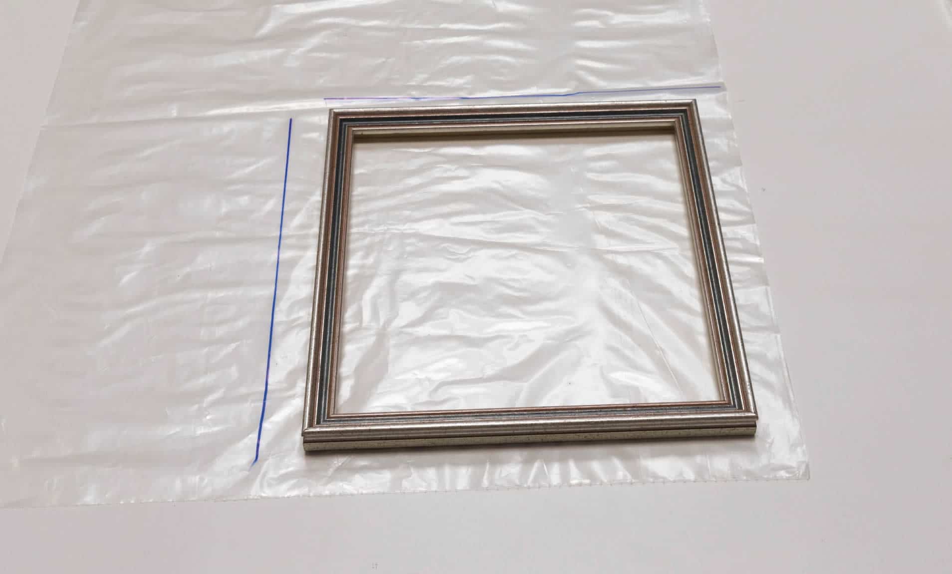 step 1a - create mini indoor greenhouse - photo of picture frame on plastic